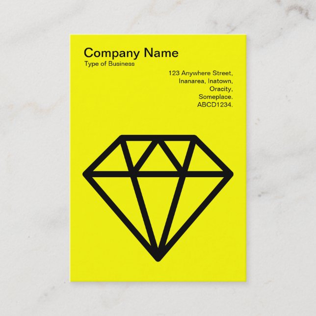 Diamond - Black on Yellow Business Card (Front)