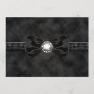 Diamond Black Tie Bow Gothic Invitation