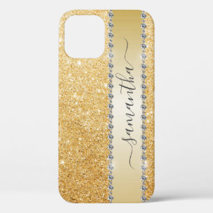 Diamond Bling Glitter Calligraphy Name Rose Gold  iPhone 12 Pro Case