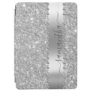 Diamond Bling Glitter Calligraphy Name Rose Gold i iPad Air Cover