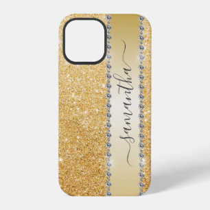 Diamond Bling Glitter Calligraphy Name Rose Gold iPhone 12 Pro Case