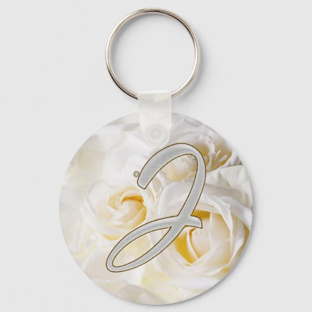 Diamond Bling J Key Ring (Front)