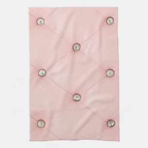 Diamond Bling Pink Tufted Kitchen Dish Towel