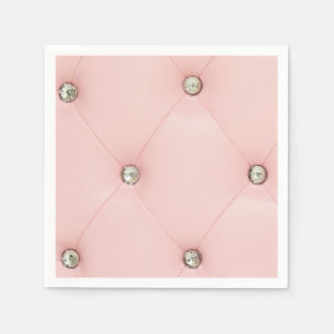 Diamond Bling Pink Tufted Leather Jewel Napkins