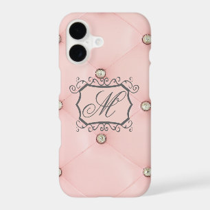 Diamond Bling Pink Tufted Monogram iPhone 7+ Case