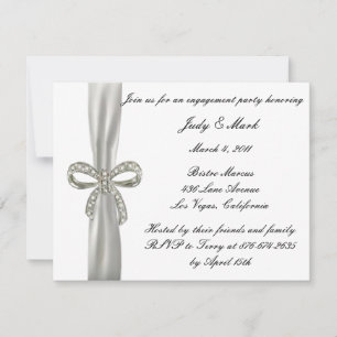 Diamond Bow Engagement Party Invitation
