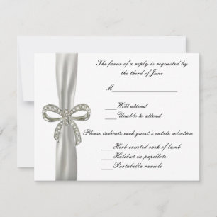 Diamond Bow Wedding Response Card