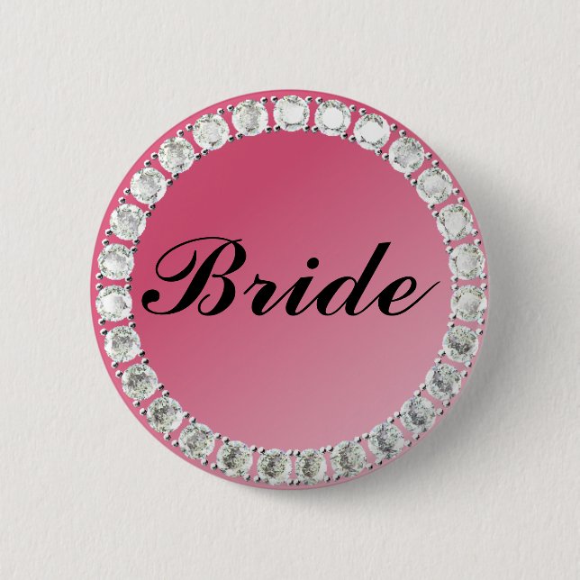 Diamond Bride 6 Cm Round Badge (Front)