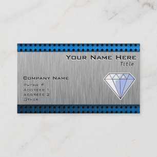 Diamond; Brushed metal-look Business Card