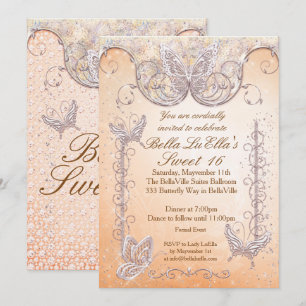 Diamond Butterfly Party Invitations