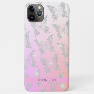 Diamond Butterfly Pattern, DIY Name, Ombre Colours Case-Mate iPhone Case