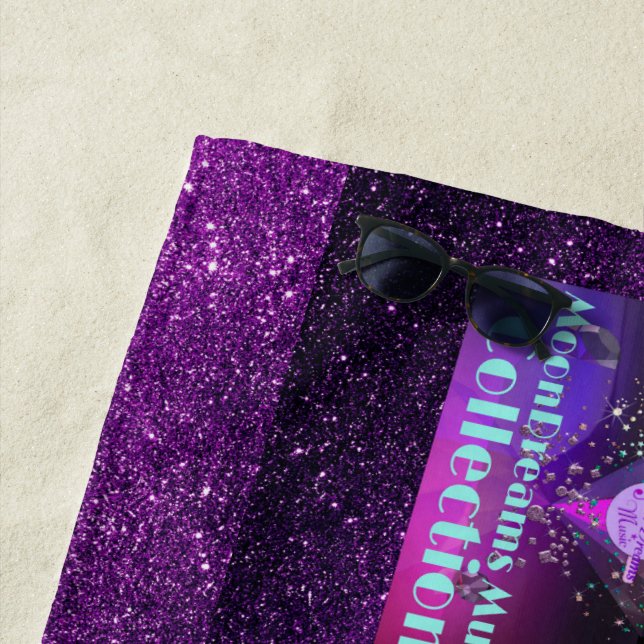 Diamond & Carousel Dreams MoonDreams Music Purple Beach Towel (In Situ)