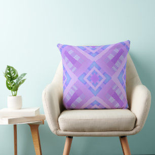 Diamond Check Patchwork - Lilac Blue 1 Cushion