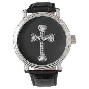 "Diamond" Christian Cross Watch