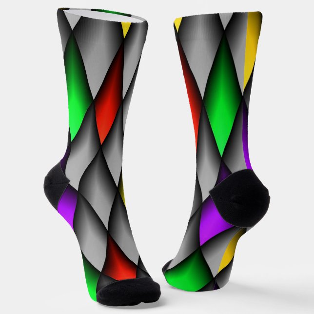 Diamond Colourful Socks (Angled)