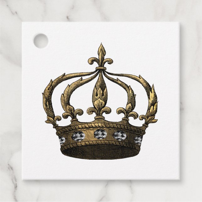 Diamond Crown Favour Tags (Front)
