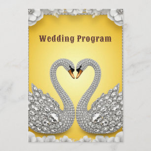 Diamond Crystal Swans Romantic Warm Scene Programme