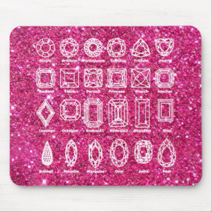Diamond Cuts_Glitter_pink Mouse Pad