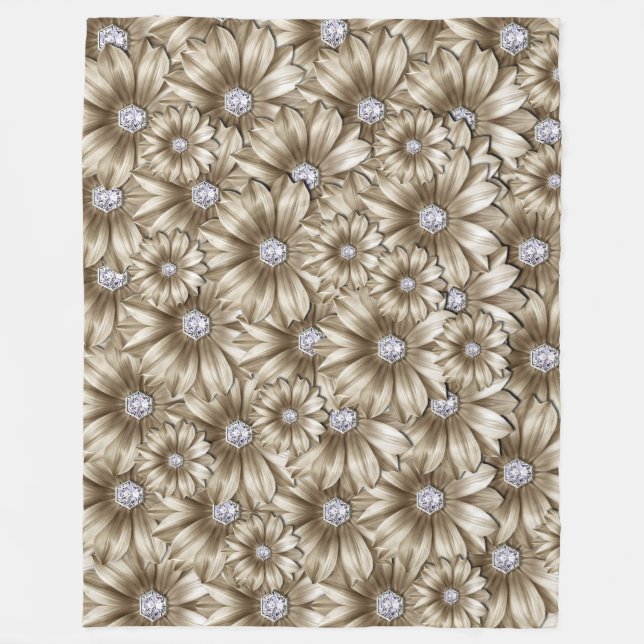 Diamond Daisies Fleece Blanket (Front)