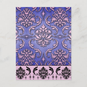 Diamond Damask, TERRACINA in Purple & Pink Postcard