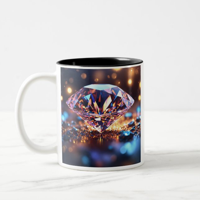 "Diamond Dazzle: Elegant Mug Design" (Left)
