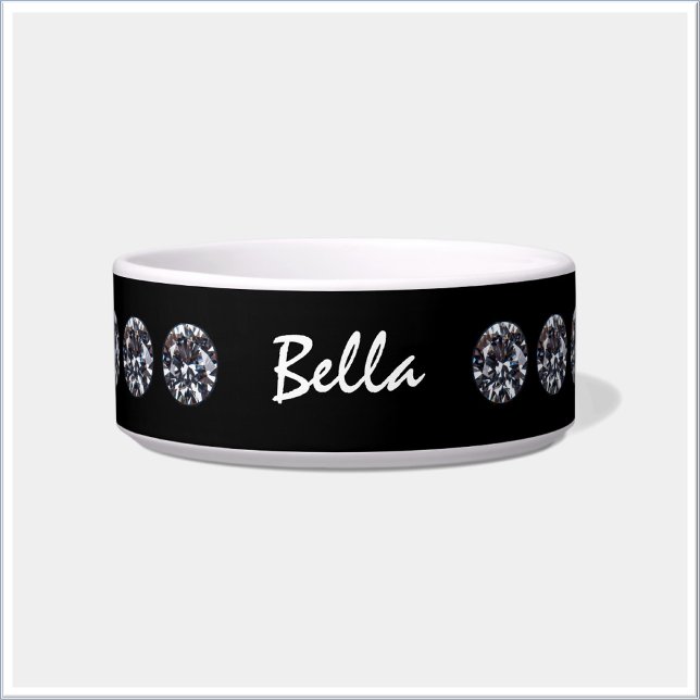 Diamond Decorated Ceramic Pet Bowl (Creator Uploaded)