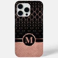 Diamond Design Rose Gold and Black