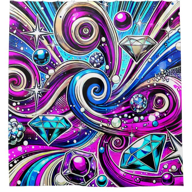 Diamond Design Shower Curtain (Front)