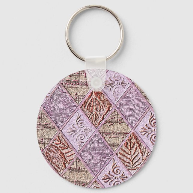 Diamond Designs In Pinks Key Ring (Front)