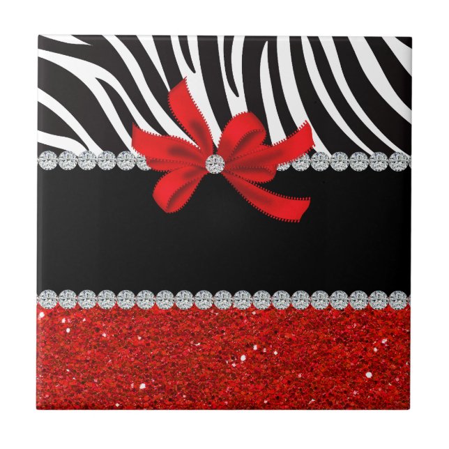 Diamond Diva (red glitter) Tile (Front)