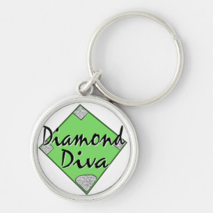 Diamond Diva Softball Key Ring
