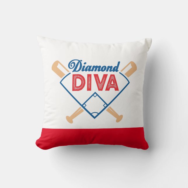 Diamond Diva Throw Pillow (Front)