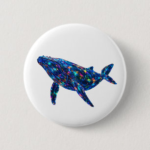 Diamond Dolphin - Vibrant Art 6 Cm Round Badge