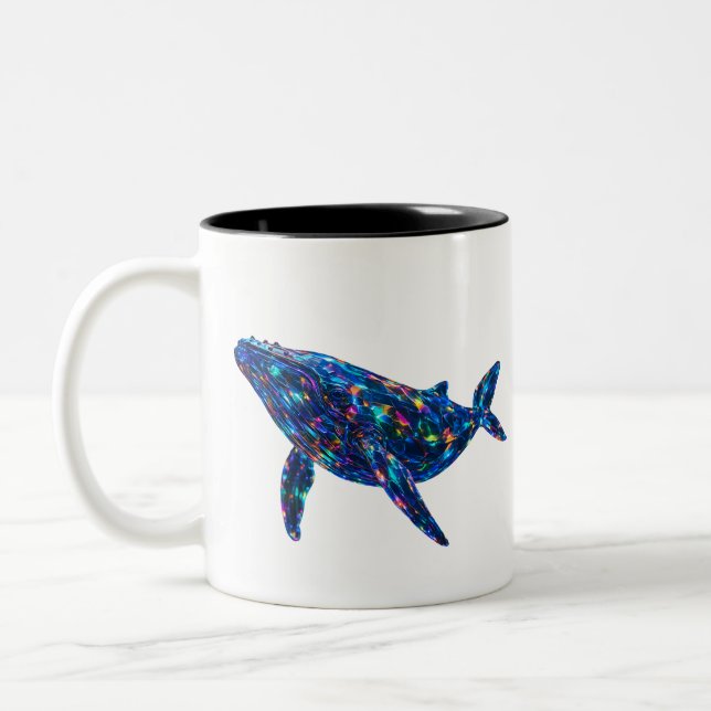 Diamond Dolphin - Vibrant Art Two-Tone Coffee Mug (Left)