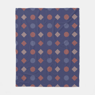 Diamond-Dot Retro Geometric Pattern Fleece Blanket
