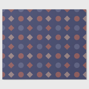 Diamond-Dot Retro Geometric Pattern Wrapping Paper