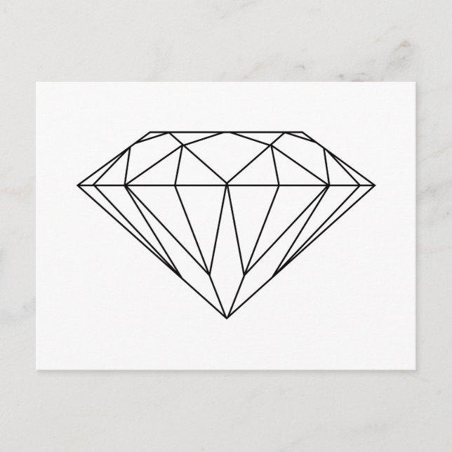 Diamond Drawing Black and White Modern Postcard (Front)