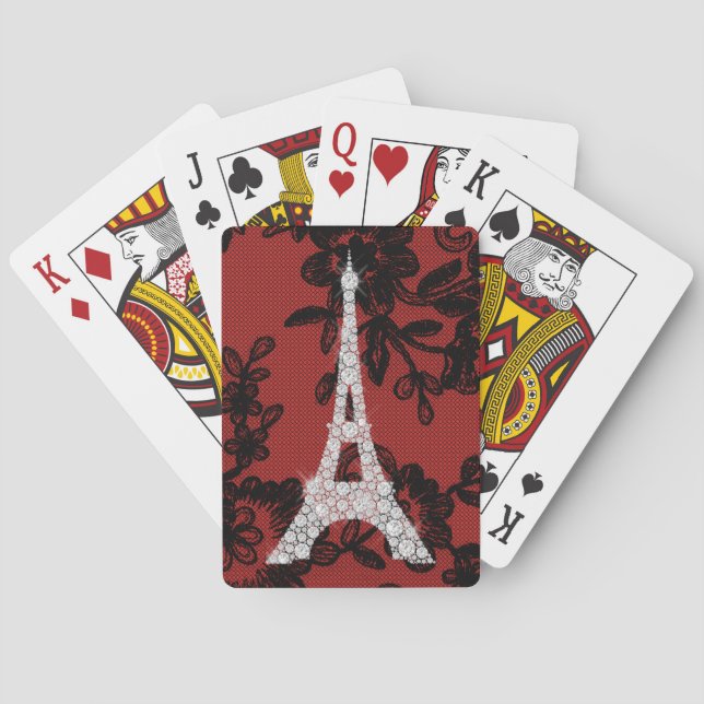 Diamond Eiffel tower Playing Cards (Back)