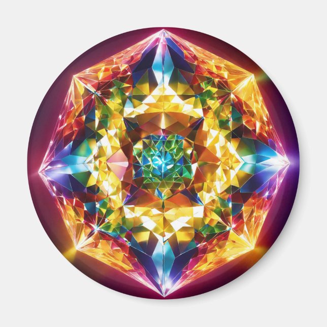 Diamond Elegance: Artistic Buttons for Creation Magnet (Front)