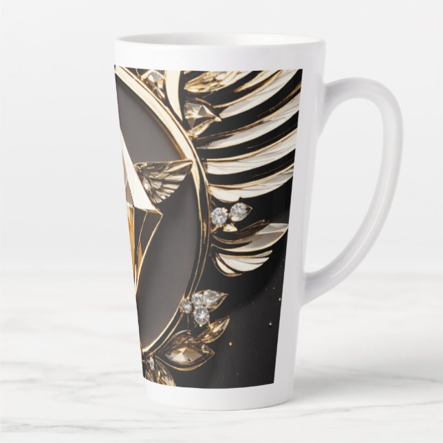**"Diamond Elegance: Luxe Latte Mug"** Latte Mug (Right)