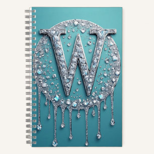 Diamond-Encrusted W Monogram Notebook