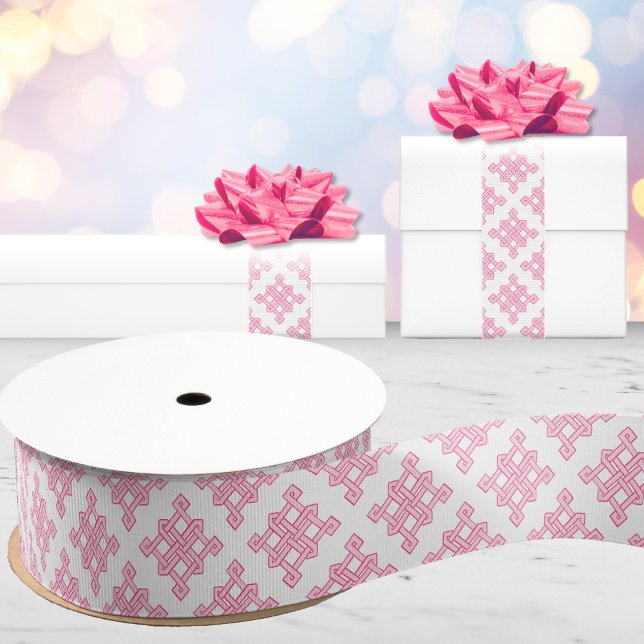 Diamond Endless Knot Hue in Pink Grosgrain Ribbon (Creator Uploaded)