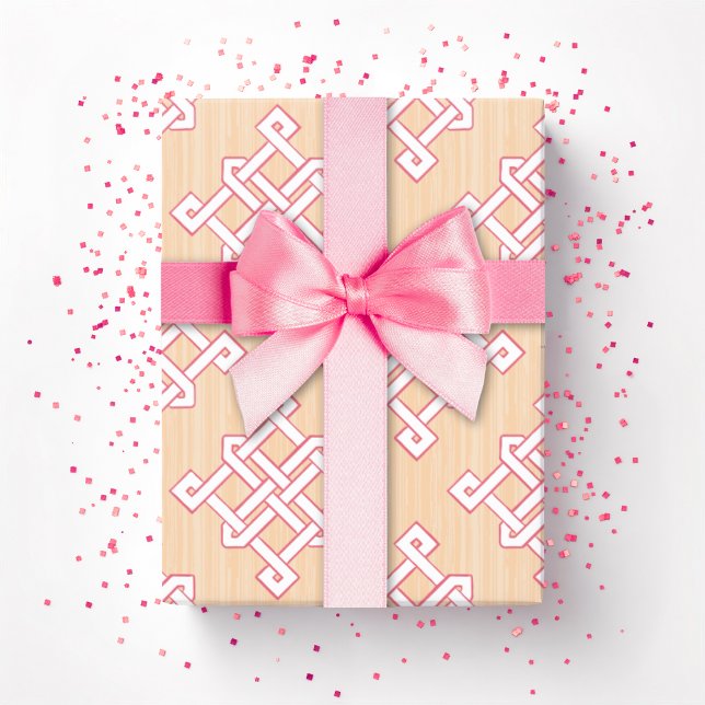 Diamond Endless Knot in Pink and Orange Wrapping Paper (Creator Uploaded)