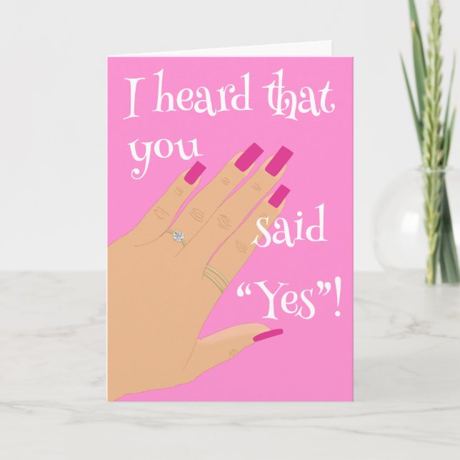 Diamond Engagement Ring Congrats Greeting Card (Front)