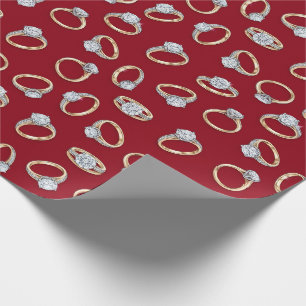 Diamond Engagement Ring Pattern Design Wrapping Paper