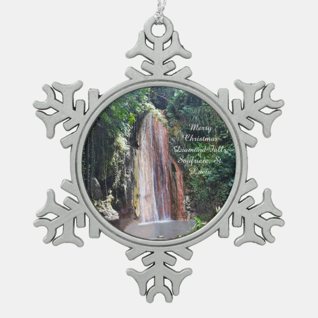 Diamond Falls St. Lucia Christmas Ornament (Front)
