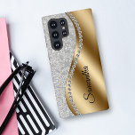 Diamond Faux Bling Gold Metal Personalised Galm<br><div class="desc">Any glitter or diamonds in design are photos and simulated. This design may be personalised in the area provided by changing the photo and/or text. Or it can be customised by clicking Personalise this Template and then choosing the click to customise further option and delete or change the colour of...</div>