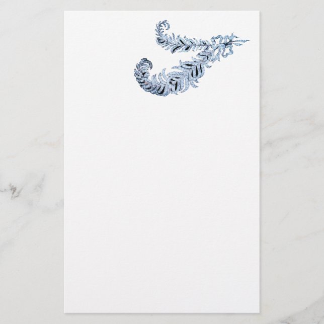 DIAMOND FEATHERS ,black and white Stationery (Front)