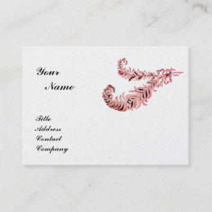 DIAMOND FEATHERS MONOGRAM ,pink ,silver, platinum Business Card