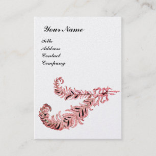 DIAMOND FEATHERS MONOGRAM ,pink ,silver, platinum Business Card